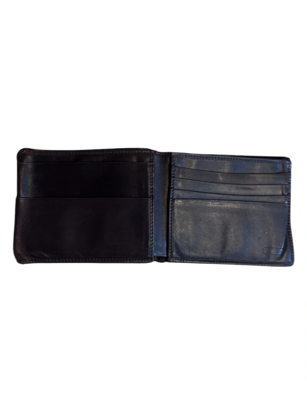 Vintage Coach Brown Leather Bifold Wallet Made in Italy *Heavy Wear